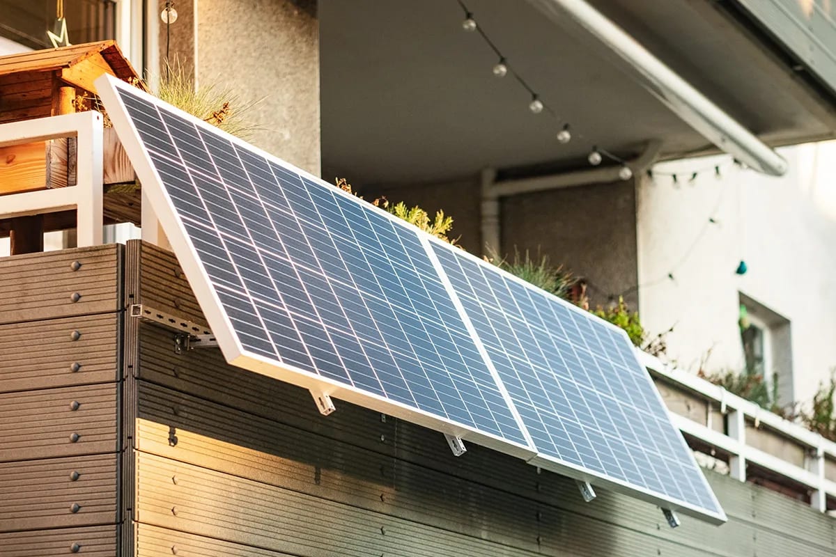 Balkonkraftwerk in Betrieb