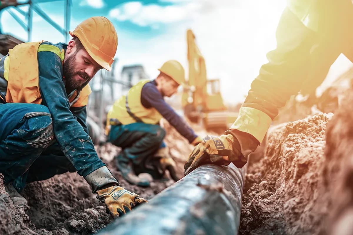 Tiefbauarbeiten Verlegung eines Rohres