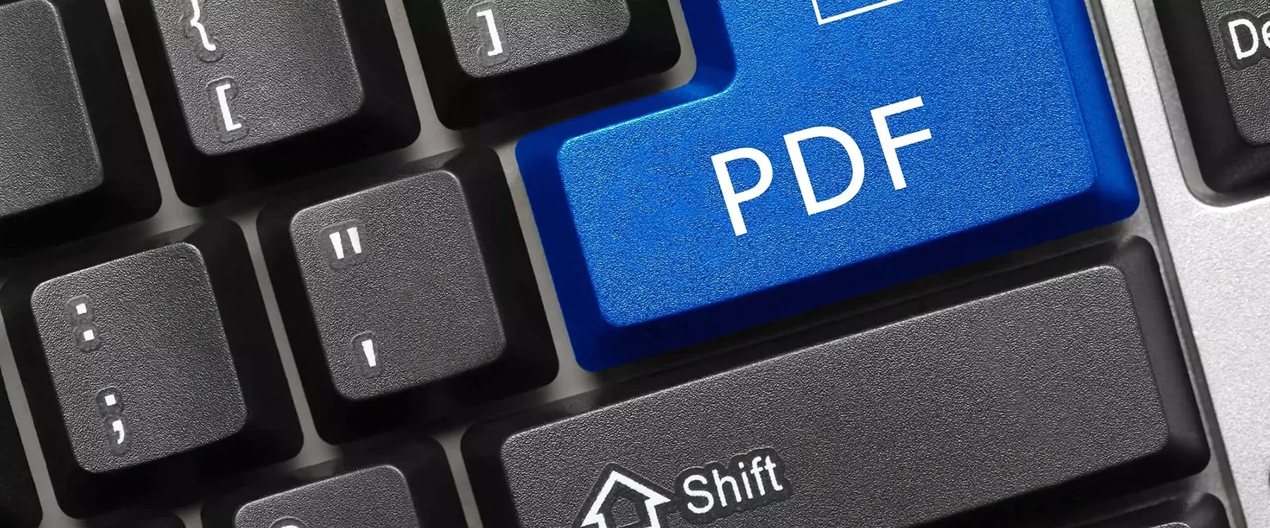 Tastatur mit blauer PDF-Taste