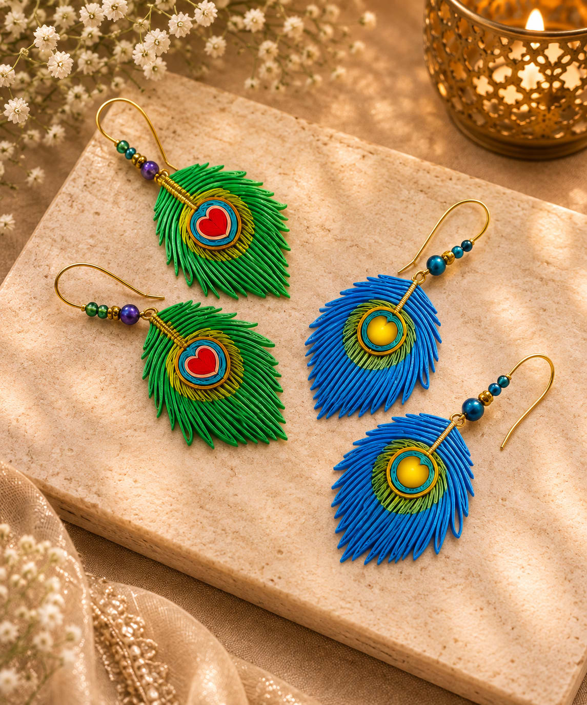 Peacock Feather Earrings