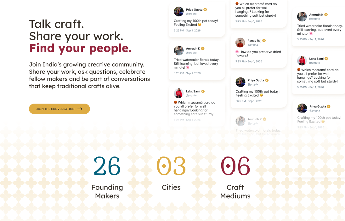 Building India’s creative ecosystem through craft, community, artists, workshops and handmade experiences.