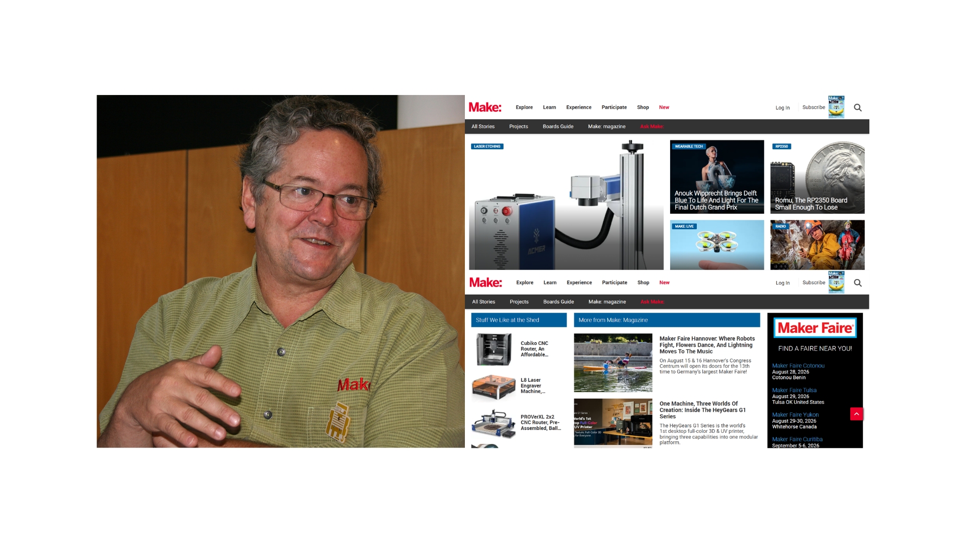 Portrait of Dale Dougherty, founder of Make: Magazine and a key figure in the Maker Movement.