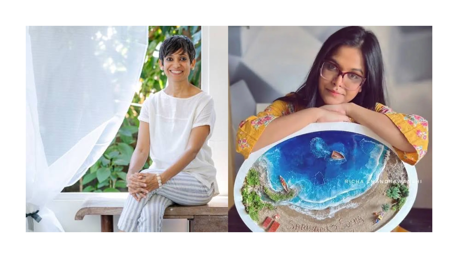 Two makers showcasing handmade artwork, highlighting creativity and the growing revival of handcrafts