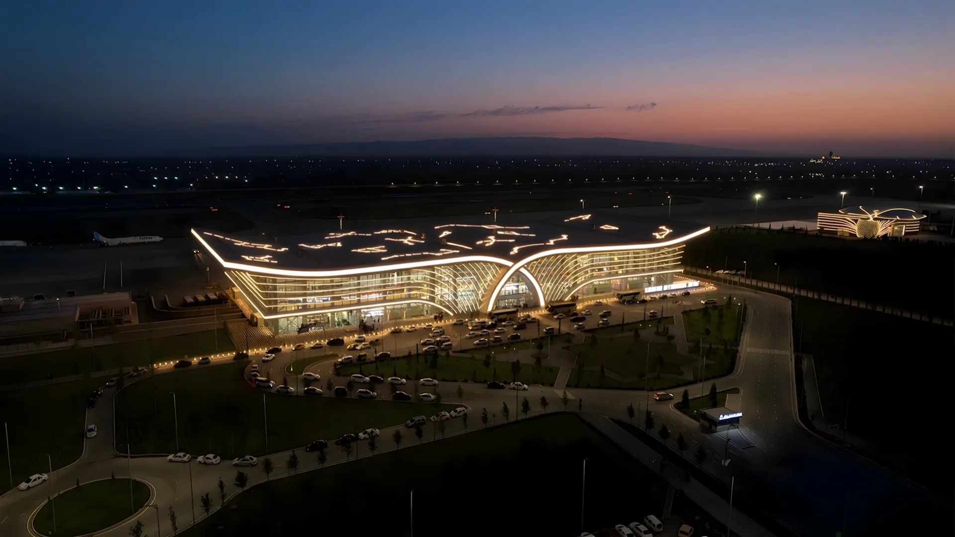 Samarkand International Airport exterior lighting