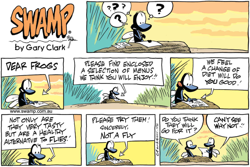 Swamp Flies Trick Frogs Comic