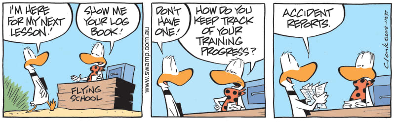 arrives for next lesson