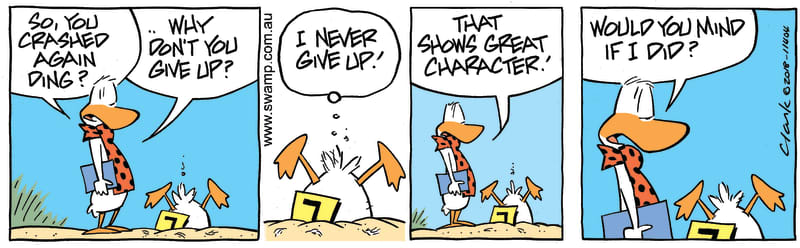 he never gives up