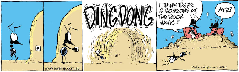 visitor rings the doorbell