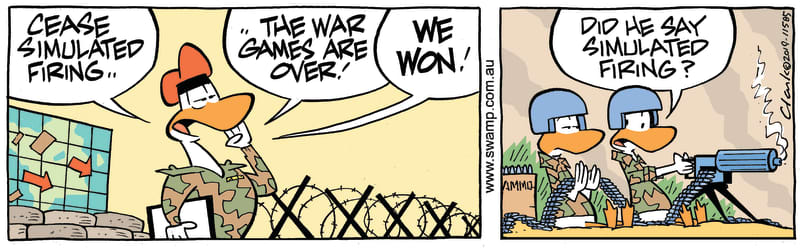 cease simulated firing