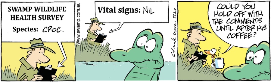 Old Man Croc Coffee Comic