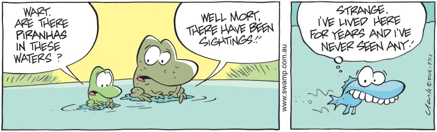 piranhas beneath them