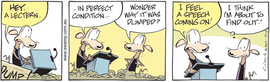 Dump Rats Discover Lectern