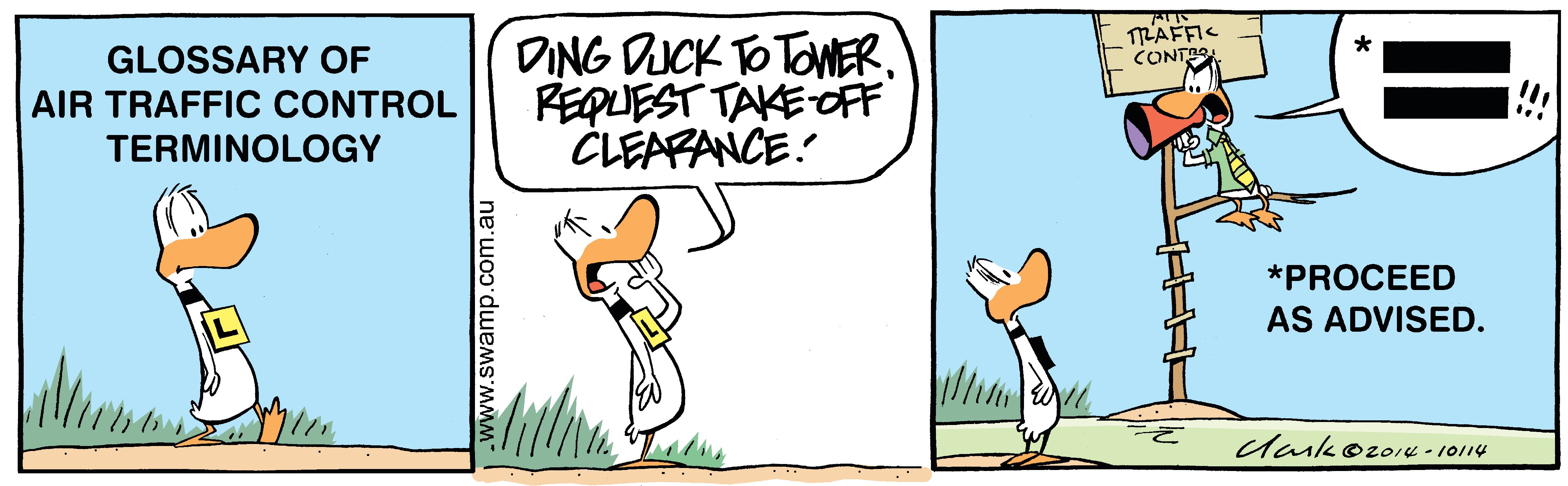 Ding Duck & Air Traffic Control Comic - Swamp Cartoons