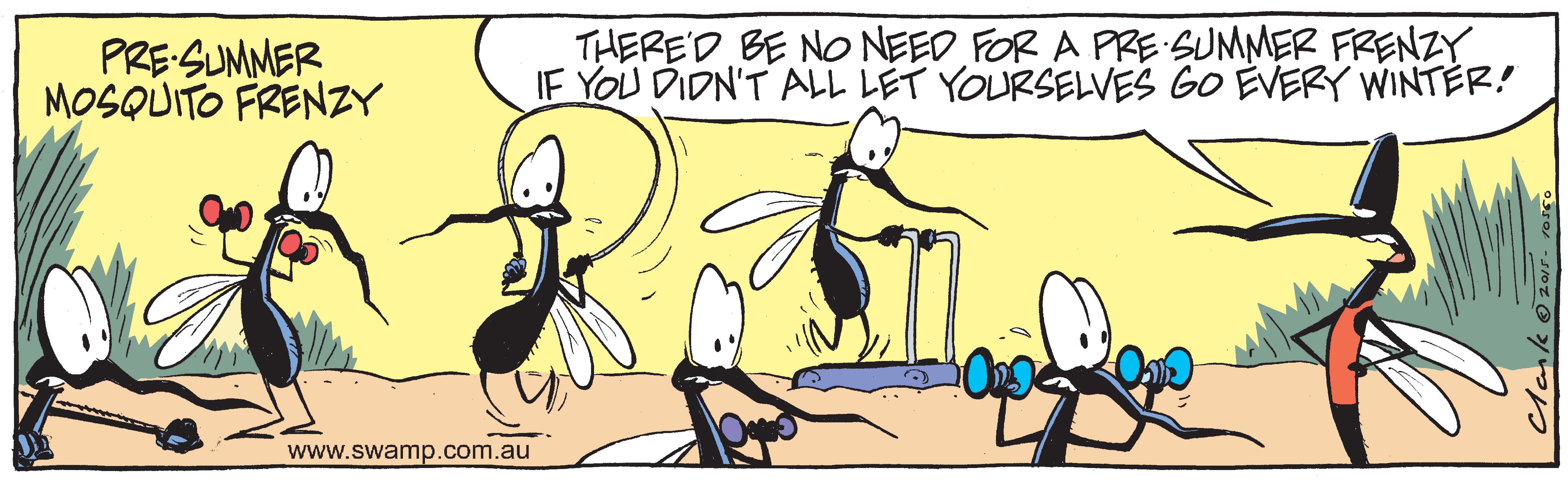 Pre-Summer Mosquito Frenzy Comic - Swamp Cartoons