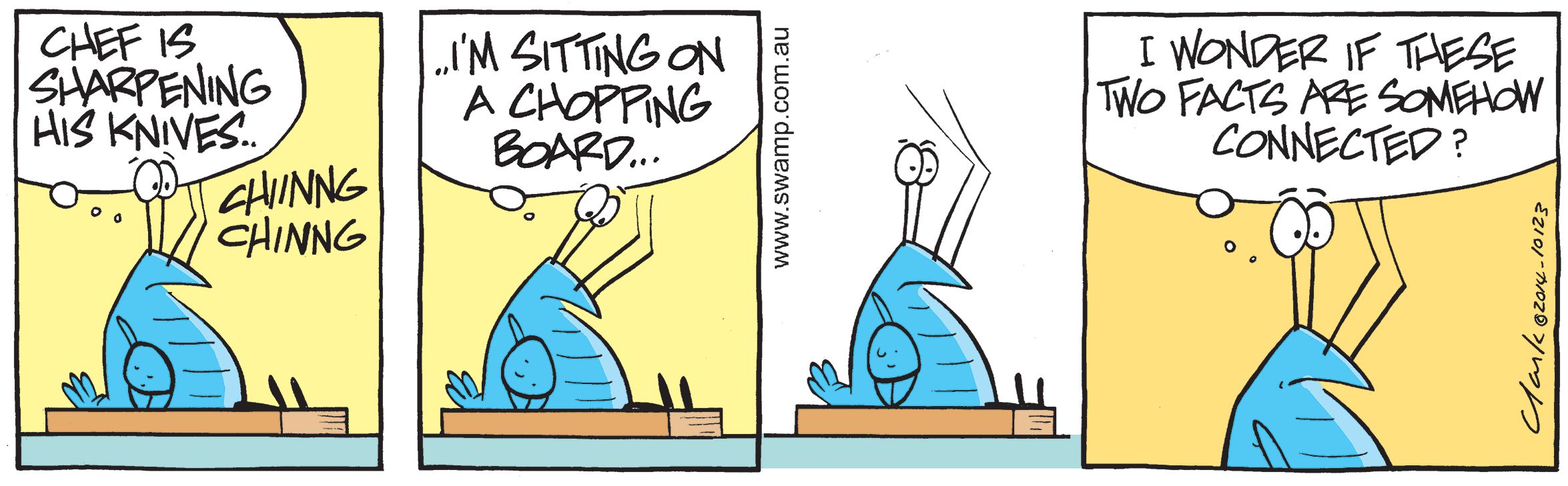 Bob the Crayfish on Chopping Board Comic