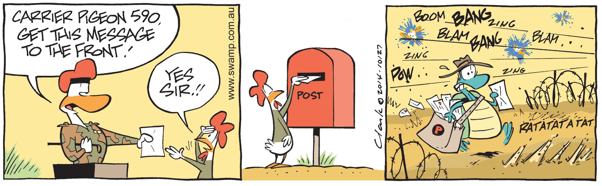 Army Duck to Carrier Pigeon Comic