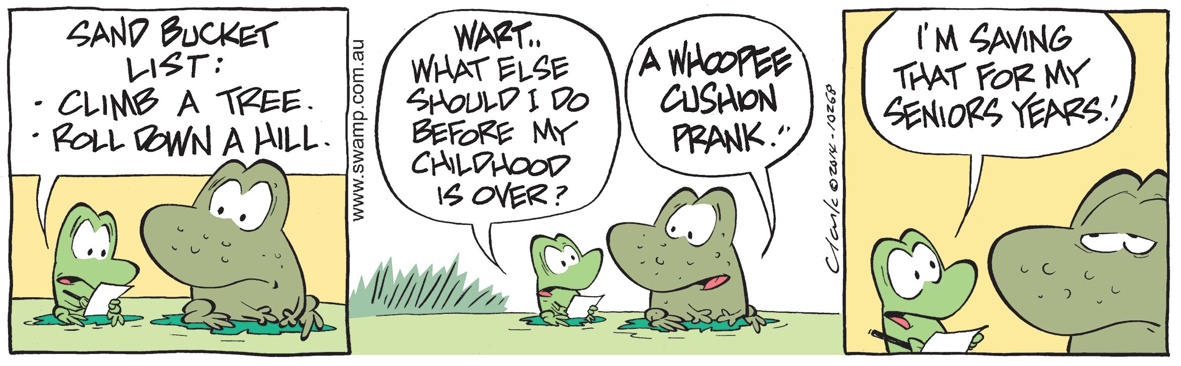 Mort Frog Bucket List Comic