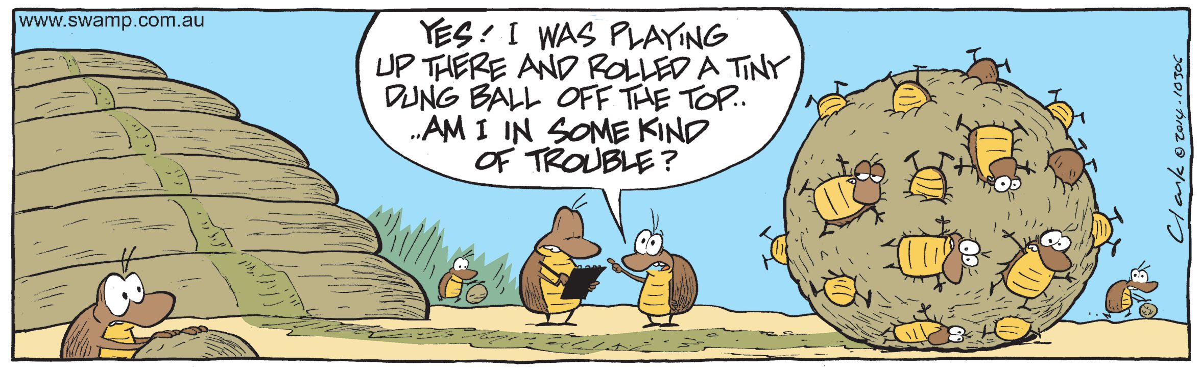 Dung Beetle Playing Comic