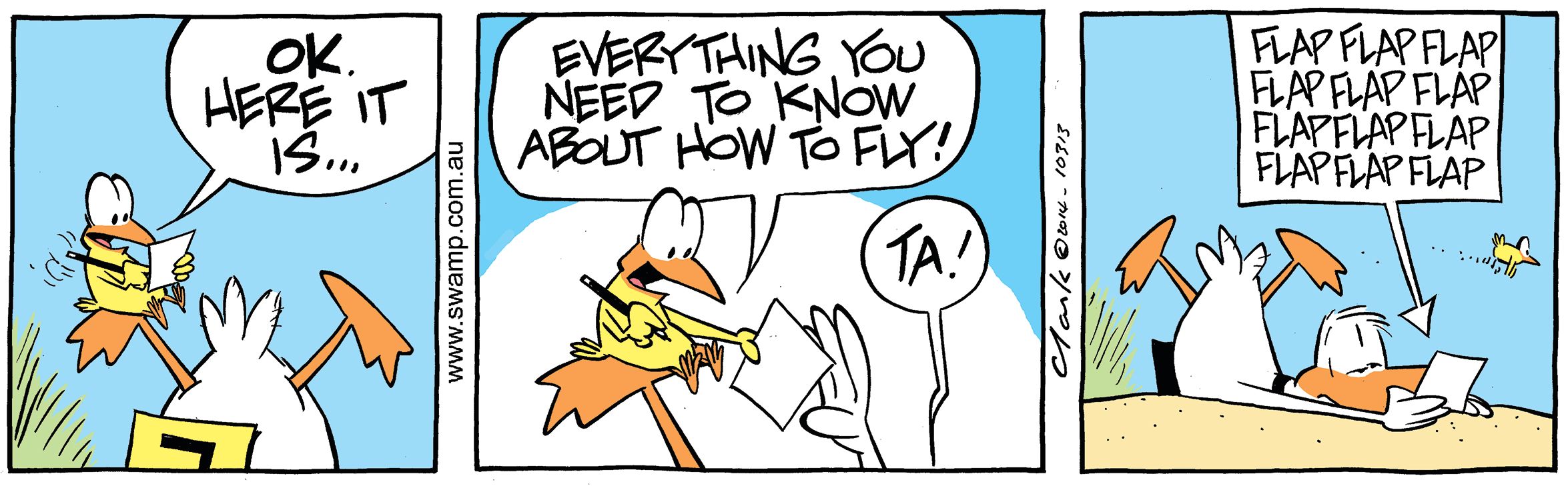 Ding Duck How to Fly Comic