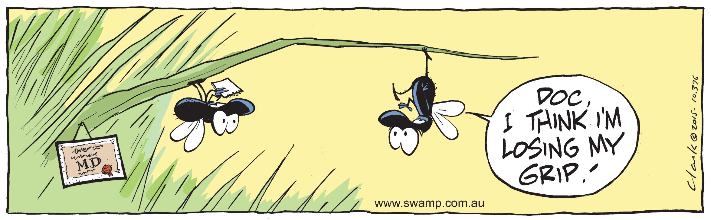 Fly Losing Grip Comic