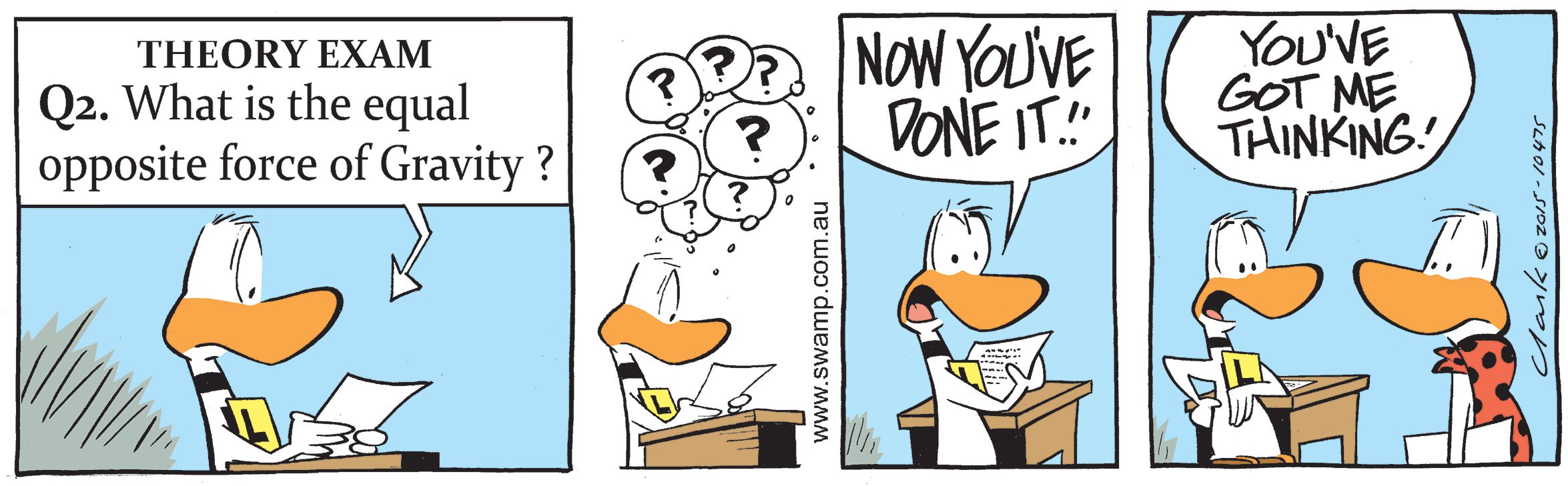 Ding Duck Thinking Comic