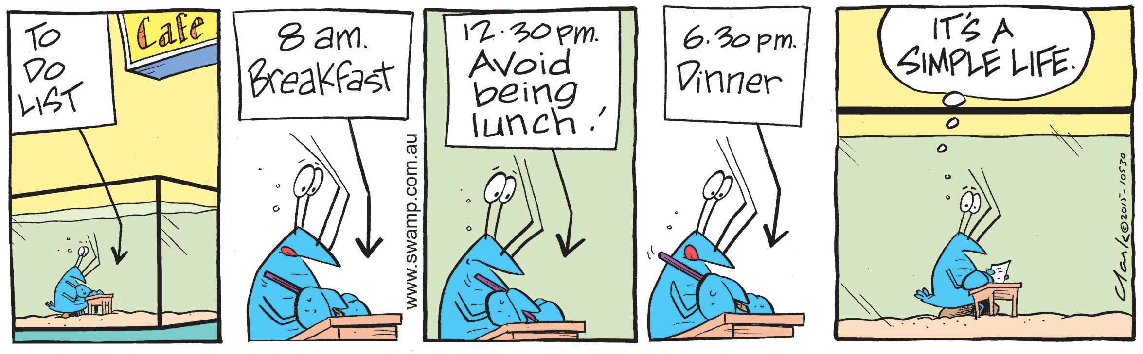 Bob Crayfish Avoids Lunch Comic