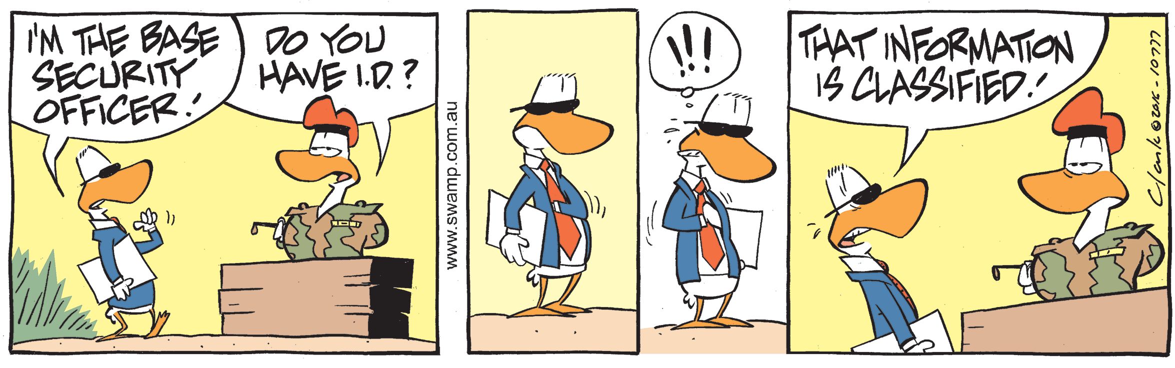 Swamp Duck Security ID Comic