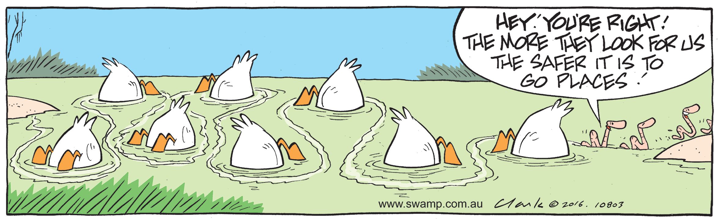 Ducks Chasing Worms comic