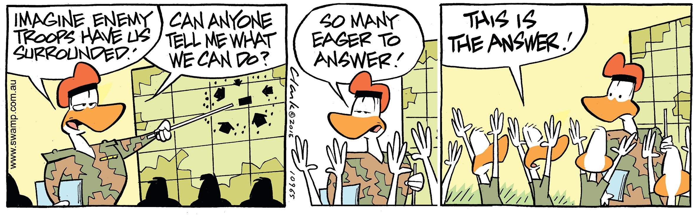 surrounded by the enemy