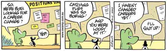 Swamp Cartoon - Mort Frog Career Change ComicJune 26, 2015