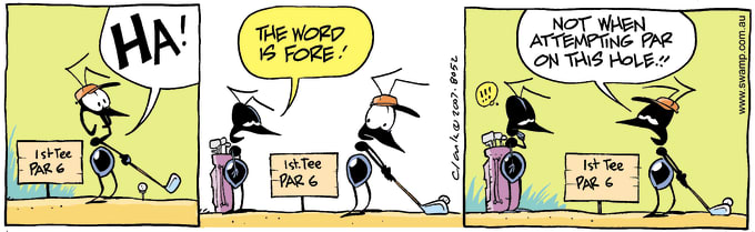 Swamp Cartoon of the Day - Teeing off