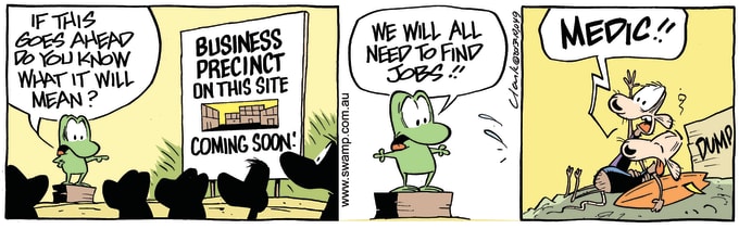 Swamp Cartoon of the Day - Mort Frog Jobs