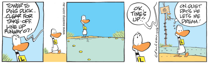 Swamp Cartoon of the Day - ATC Kind to Ding Duck