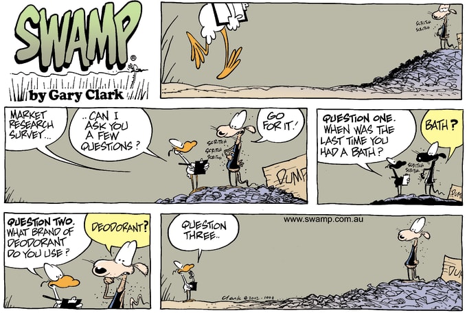 Swamp Cartoon of the Day - Market Research Survey