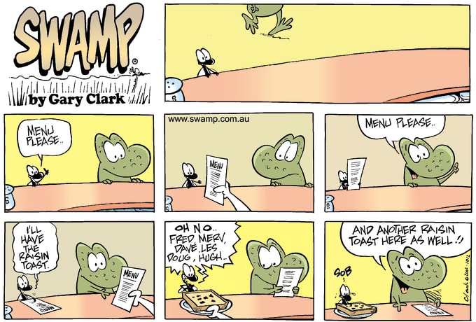 Swamp Cartoon of the Day - Raisin Toast