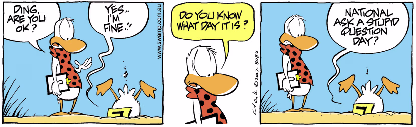 Swamp Cartoon of the Day - Stupid Question DayFebruary 26, 2026