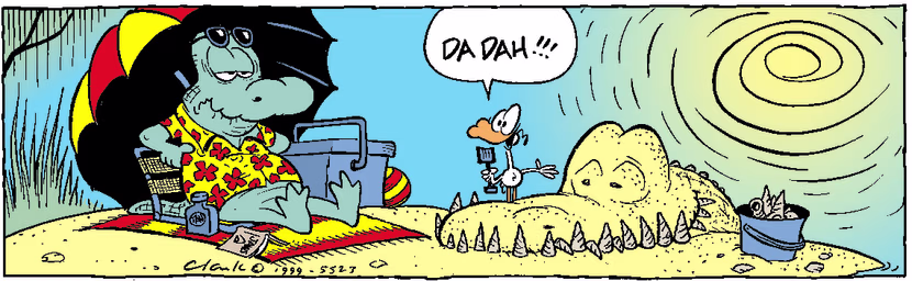 Swamp Cartoon - Old Man Croc Sand Sculpture ComicOctober 14, 2014