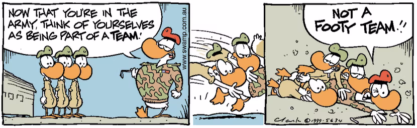 Swamp Cartoon - TeamworkJanuary 1, 1999