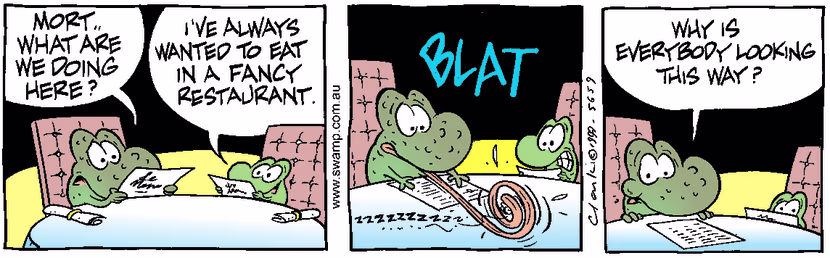 Swamp Cartoon - Fancy RestaurantNovember 10, 1999