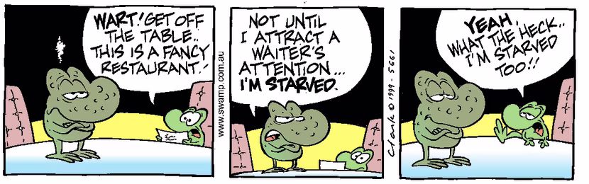 Swamp Cartoon - StarvingNovember 12, 1999