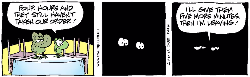 Swamp Cartoon - Four hour waitNovember 16, 1999