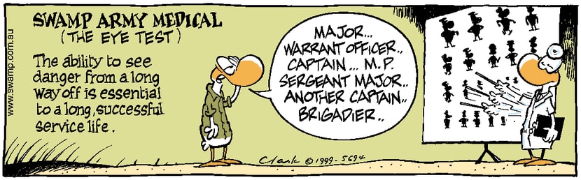 Swamp Cartoon - Army Eye TestDecember 21, 1999