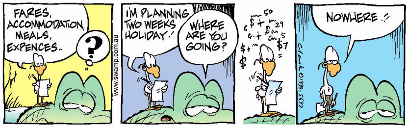 Swamp Cartoon - Holiday planningDecember 24, 1999