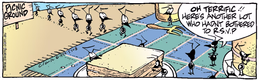 Swamp Cartoon - Ant PicnicJanuary 6, 2000