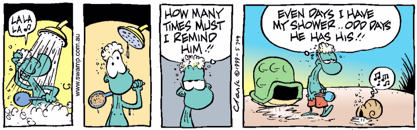 Swamp Cartoon - Turtle ShowerJanuary 7, 2000
