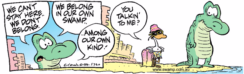 Swamp Cartoon - Not belongingJanuary 20, 2000
