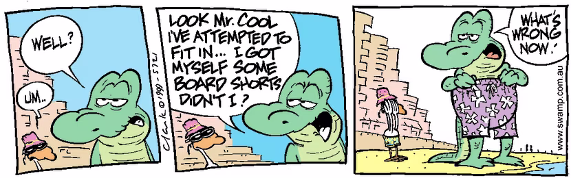 Swamp Cartoon - Board ShortsJanuary 21, 2000