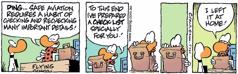 Swamp Cartoon - Aviation Check-ListFebruary 18, 2000