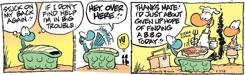 Swamp Cartoon - Stuck turtleMarch 27, 2000