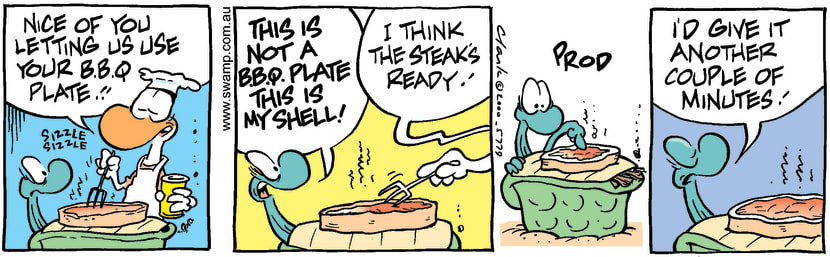 Swamp Cartoon - Cooking SteakMarch 28, 2000